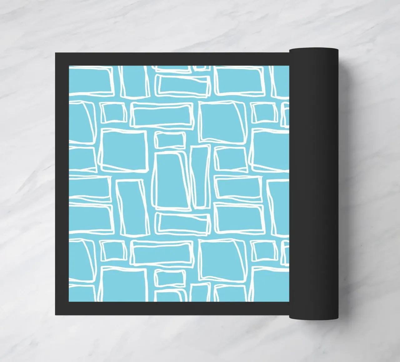Cuadrados Doodle en azul cielo felpudo de Happy Littles