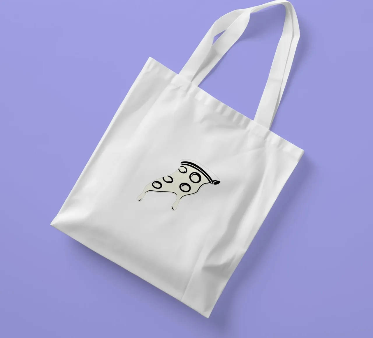 Un trancio di pizza con formaggio fuso e salame piccante borsa in juta da DesignDoodle