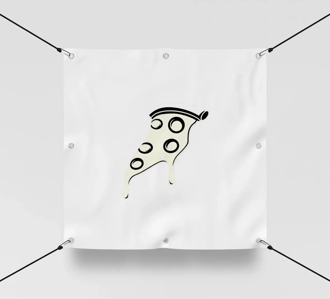 Un trancio di pizza con formaggio fuso e salame piccante telo in pvc da DesignDoodle