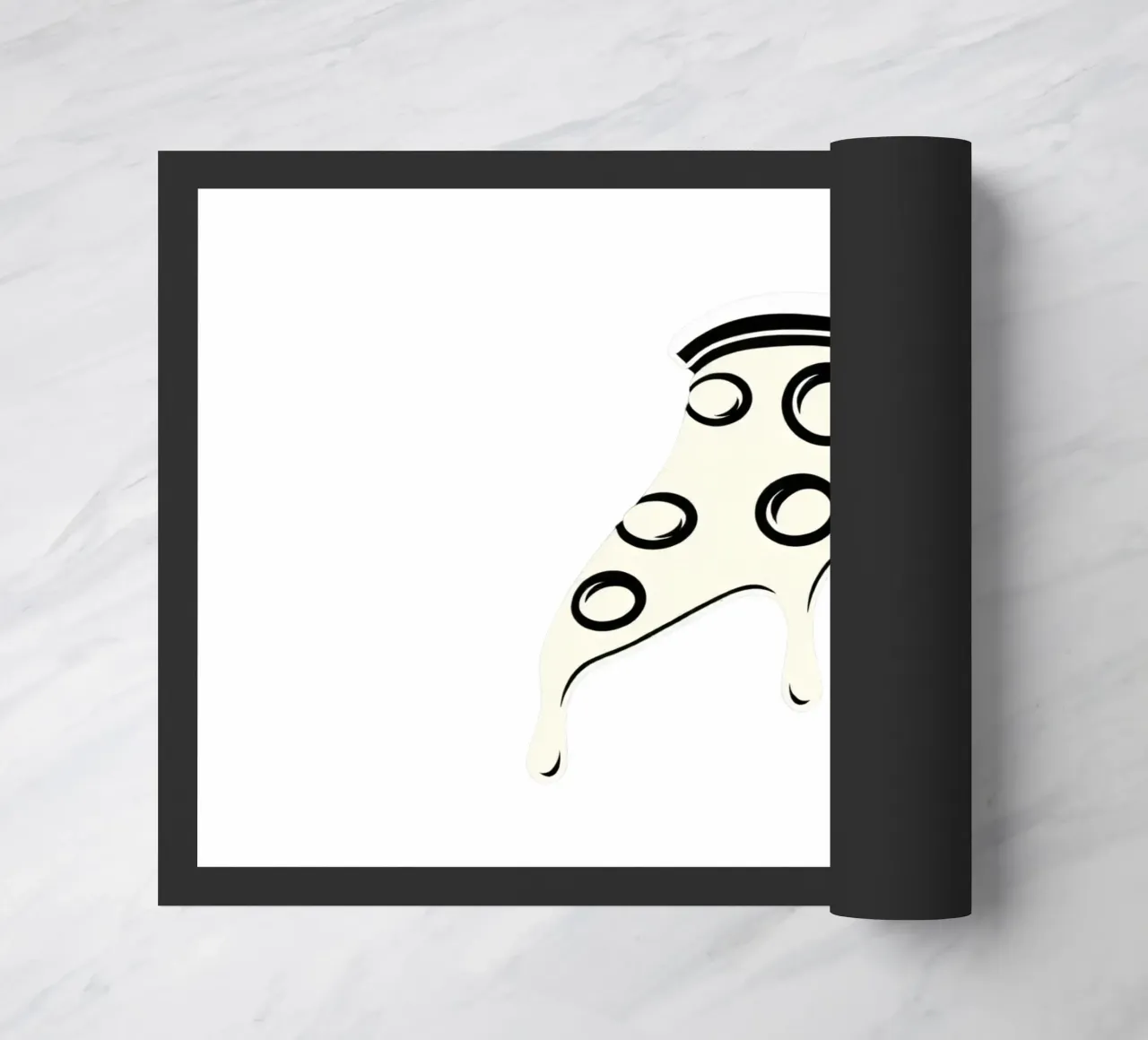 Un trancio di pizza con formaggio fuso e salame piccante zerbino da DesignDoodle