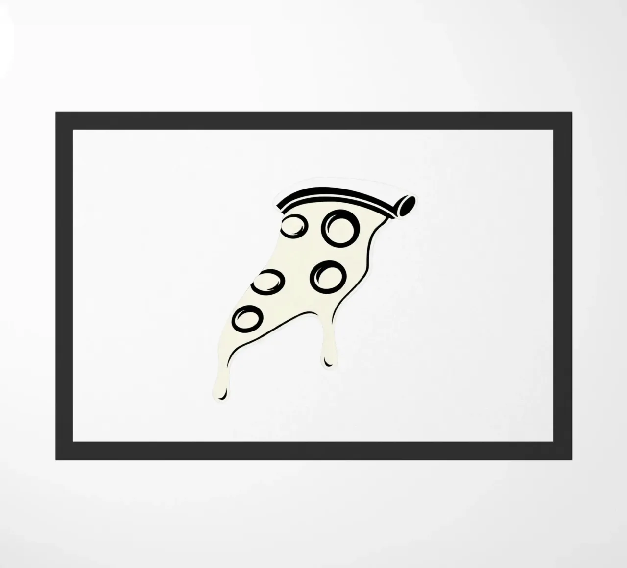 Un trancio di pizza con formaggio fuso e salame piccante zerbino da DesignDoodle