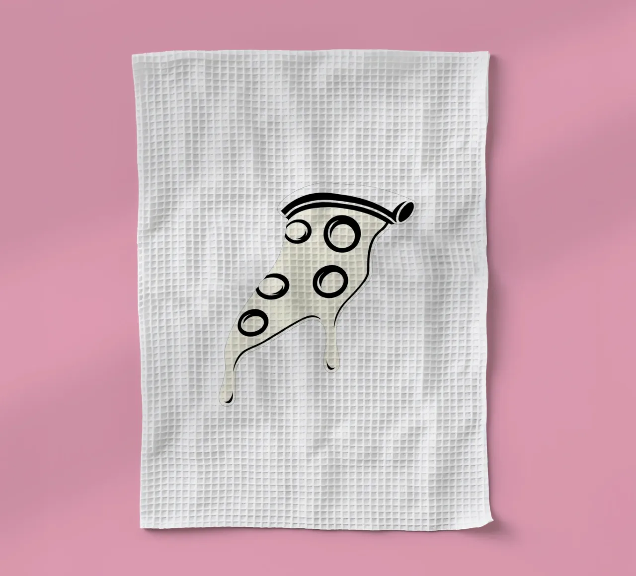 Un trancio di pizza con formaggio fuso e salame piccante canovaccio da cucina da DesignDoodle