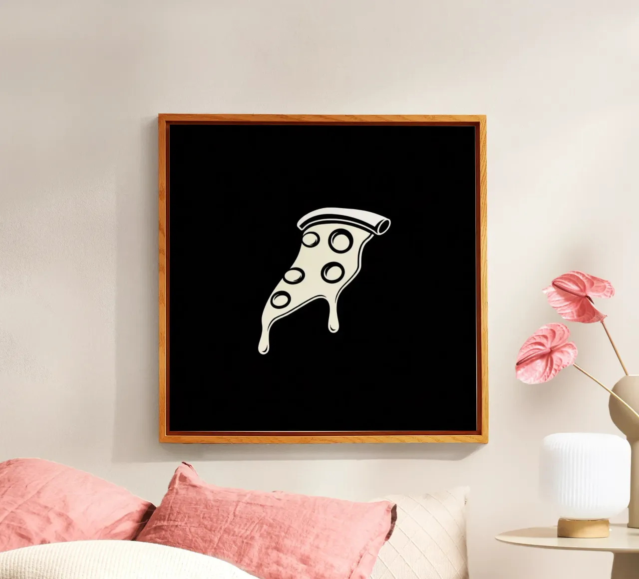 Un trancio di pizza con formaggio fuso e salame piccante plexiglass da DesignDoodle