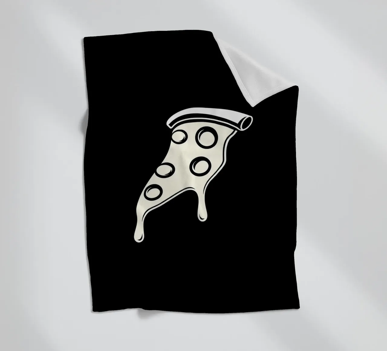 Un trancio di pizza con formaggio fuso e salame piccante coperta in pile da DesignDoodle