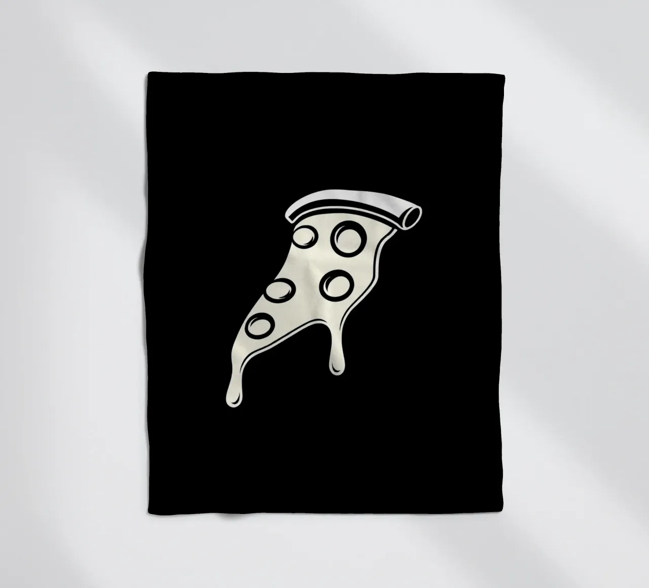 Un trancio di pizza con formaggio fuso e salame piccante coperta in pile da DesignDoodle