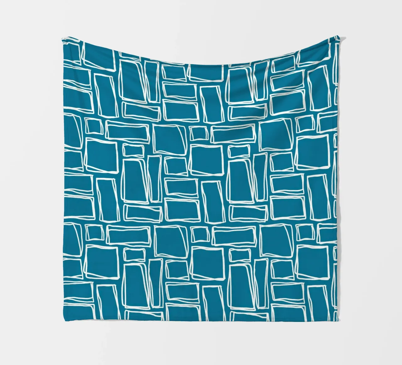 Quadrati Doodle in verde scuro coperta in pile da Happy Littles