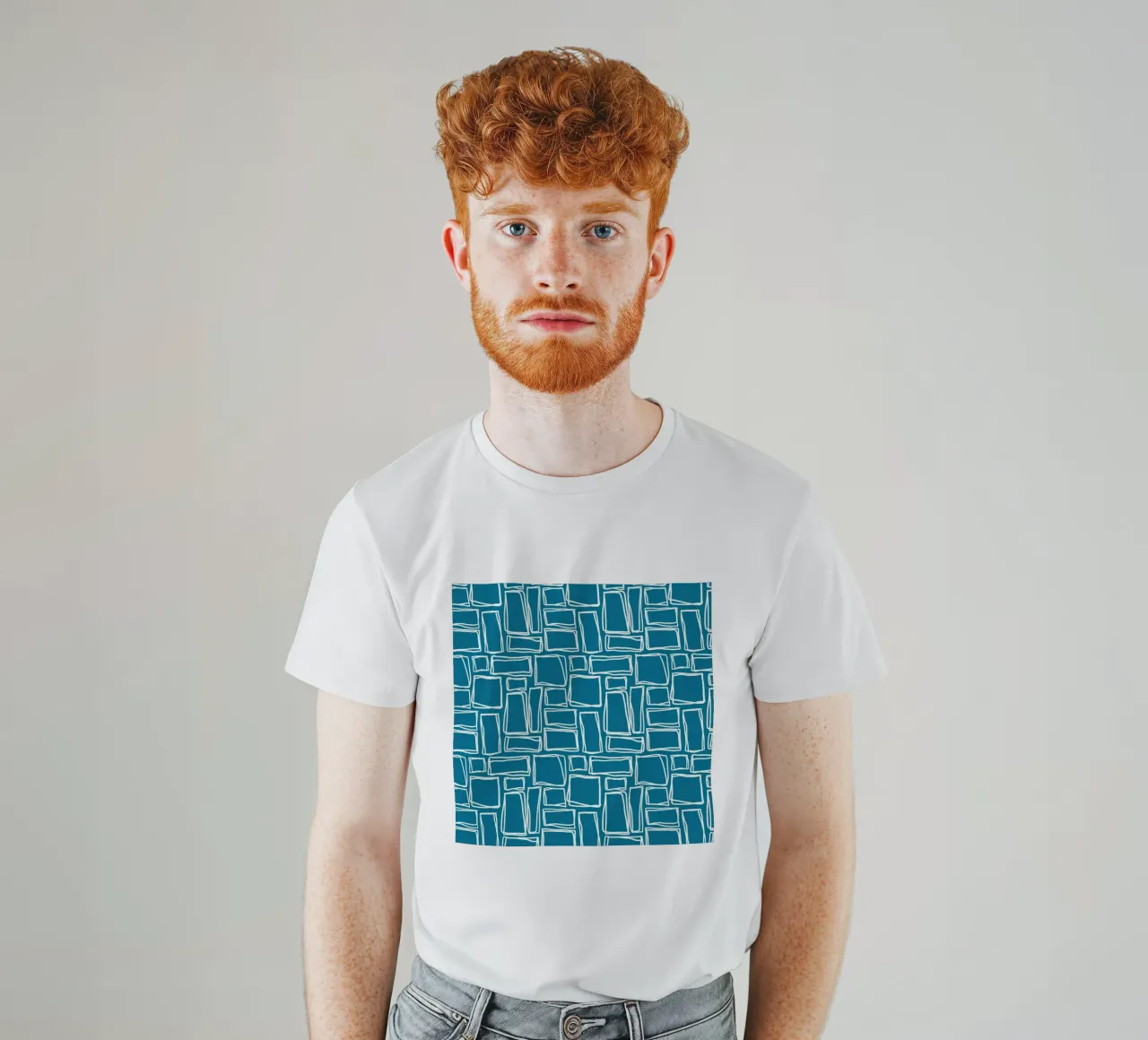 Quadrati Doodle in verde scuro t-shirt da Happy Littles