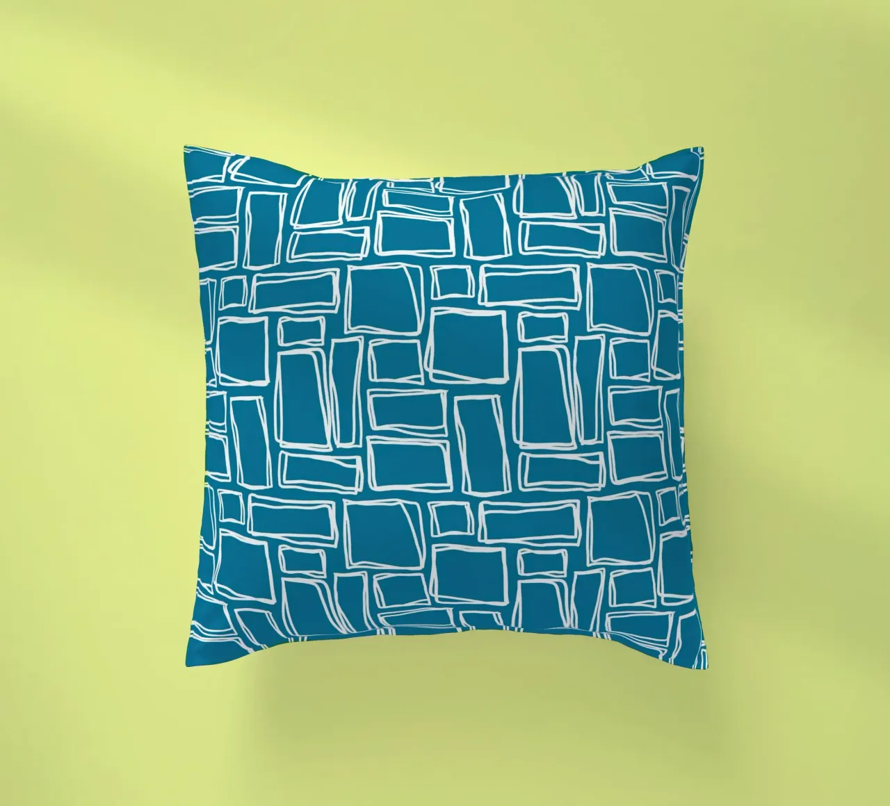 Quadrati Doodle in verde scuro cuscino da Happy Littles