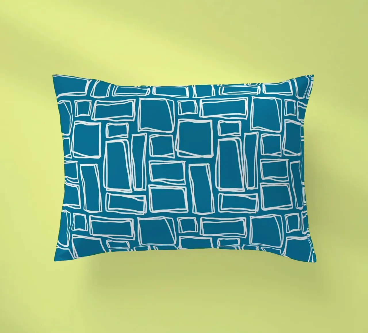 Quadrati Doodle in verde scuro cuscino da Happy Littles