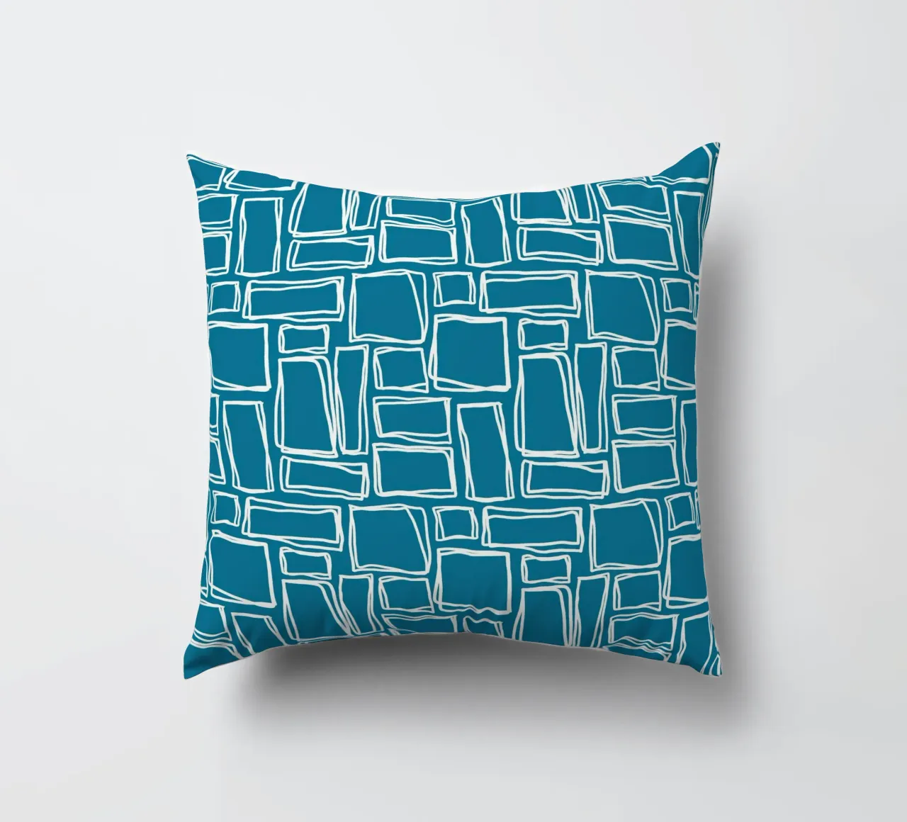 Quadrati Doodle in verde scuro cuscino da Happy Littles