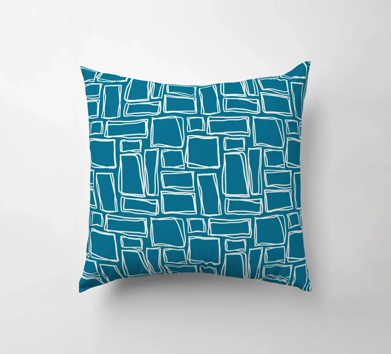 Quadrati Doodle in verde scuro cuscino da Happy Littles