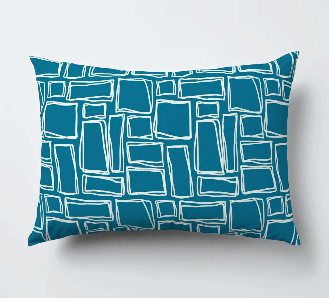 Quadrati Doodle in verde scuro cuscino da Happy Littles