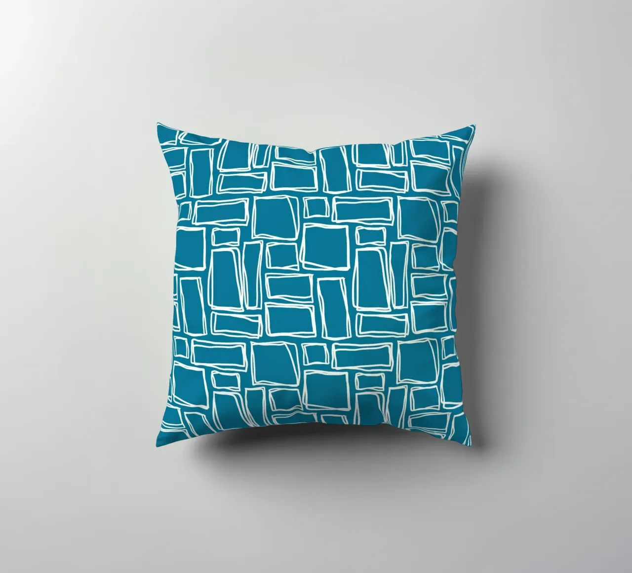 Quadrati Doodle in verde scuro cuscino da Happy Littles