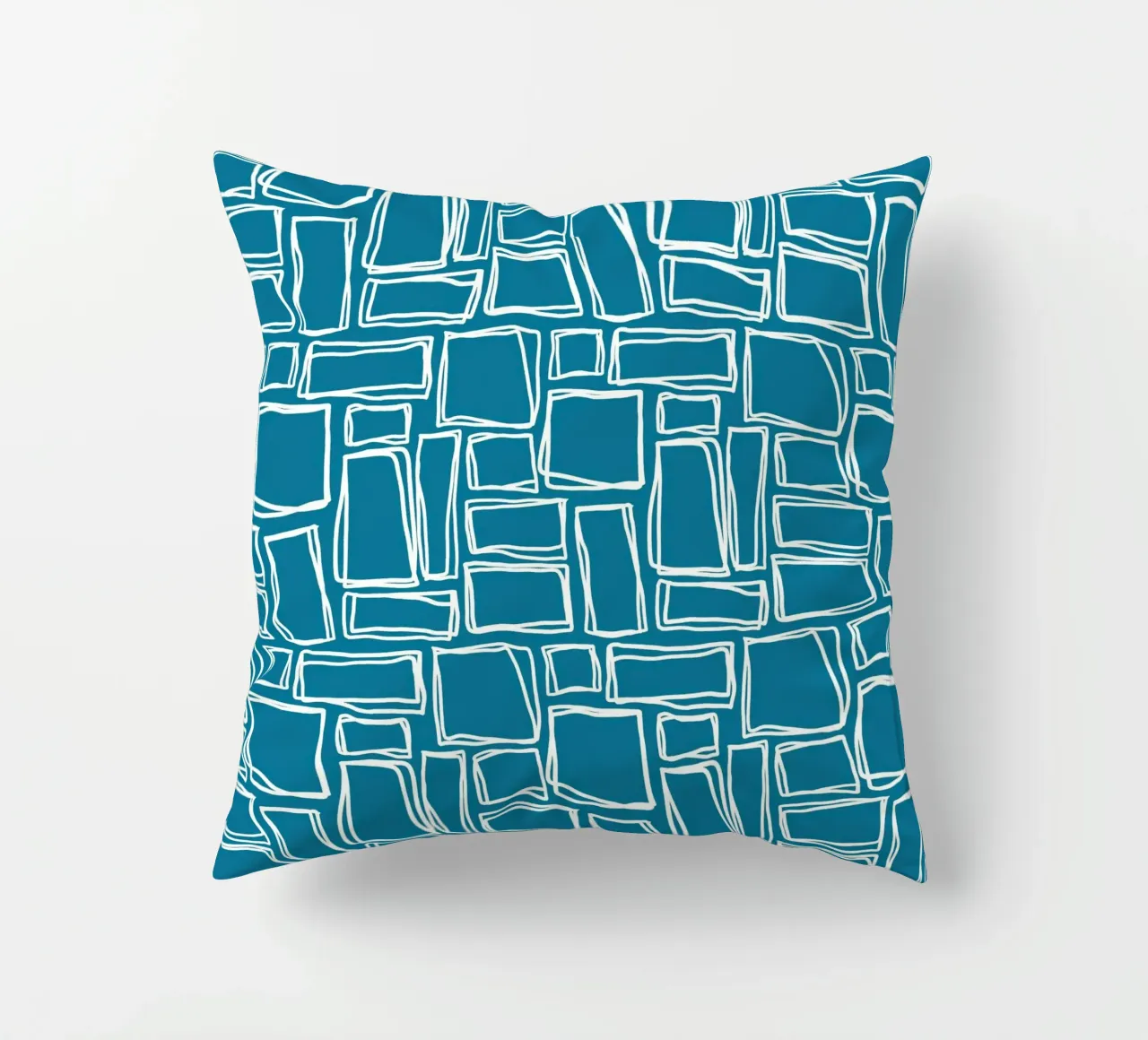 Quadrati Doodle in verde scuro cuscino da Happy Littles