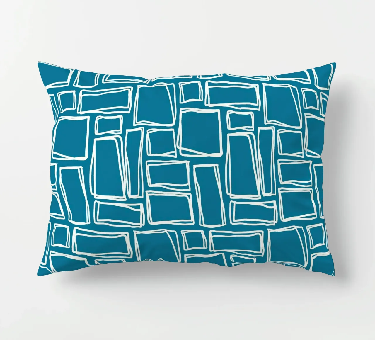 Quadrati Doodle in verde scuro cuscino da Happy Littles