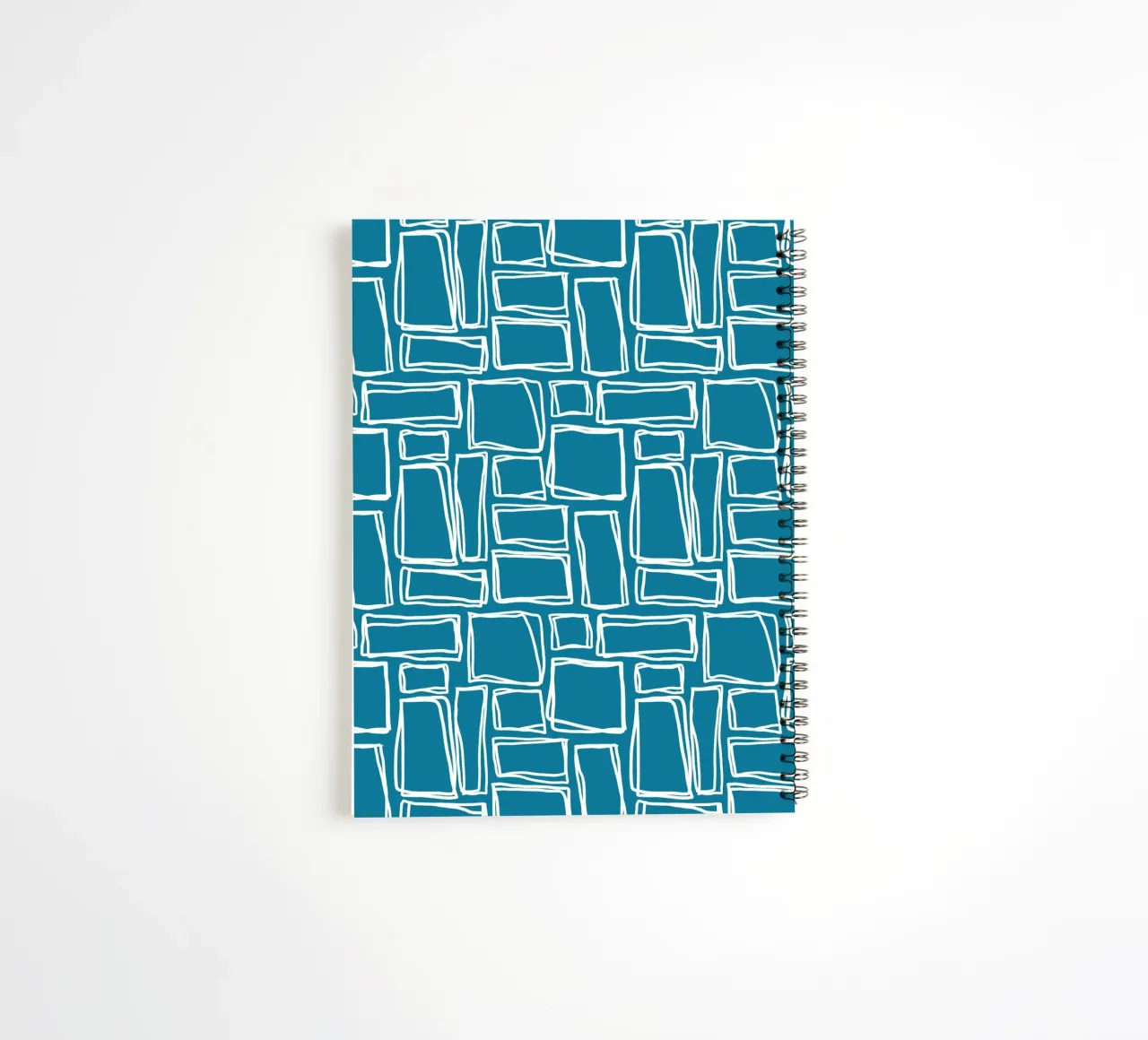 Doodle Squares in Deep Teal spiral notebook by Happy Littles