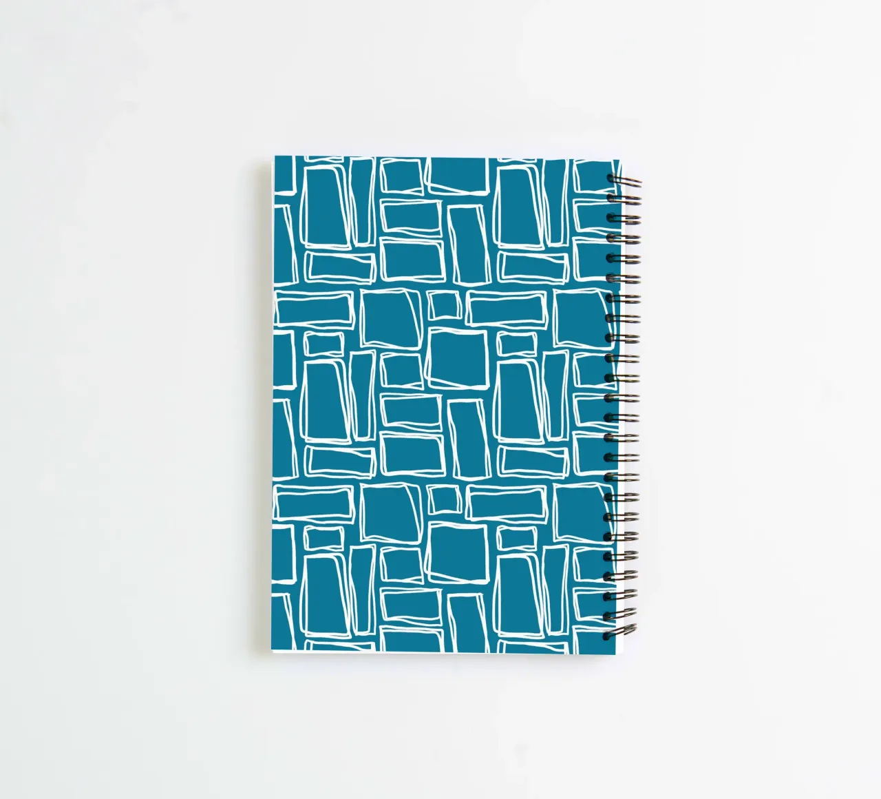 Doodle Squares in Deep Teal spiral notebook by Happy Littles