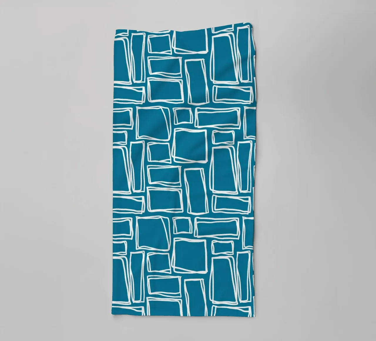 Doodle Squares in Deep Teal towel by Happy Littles