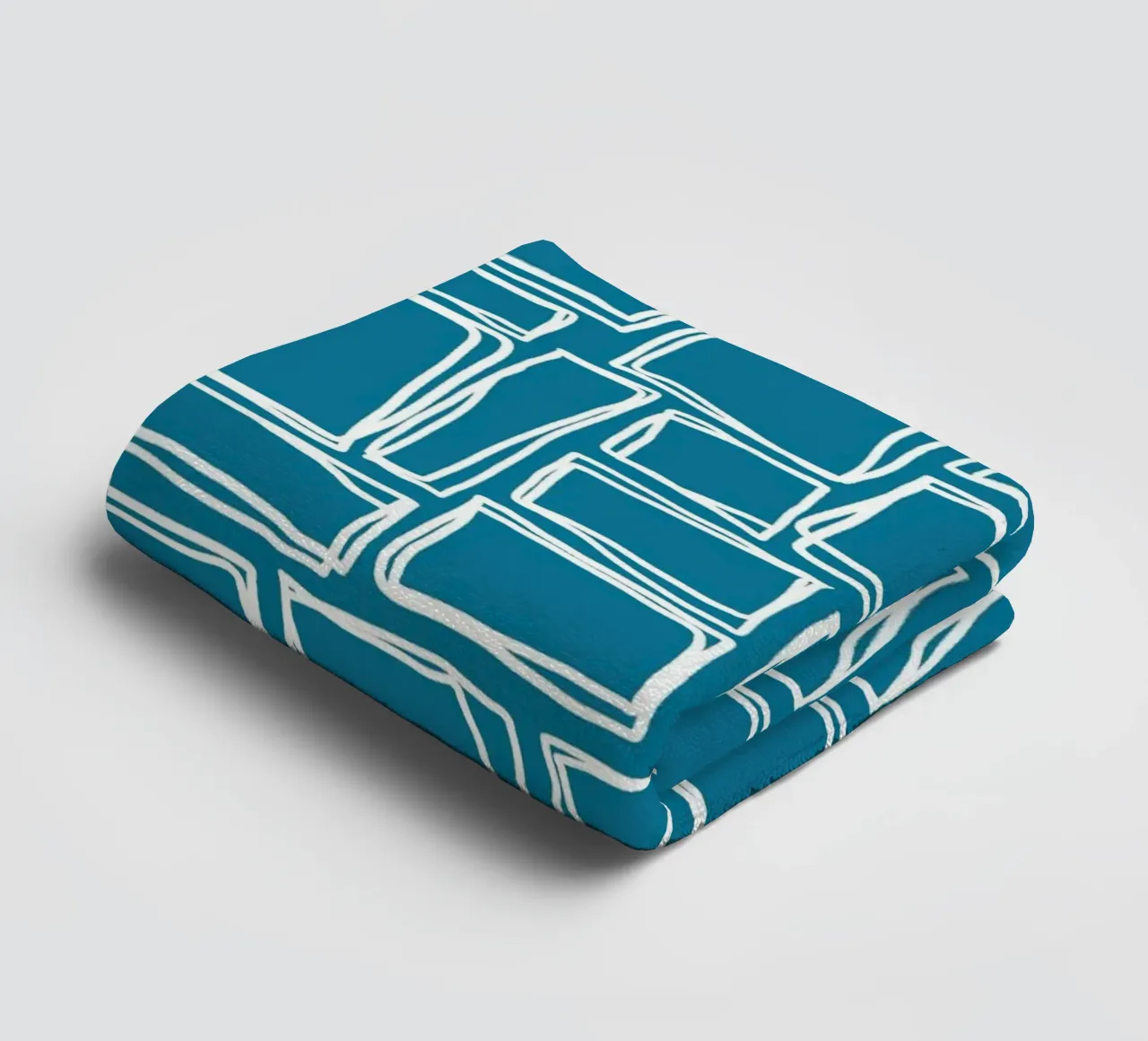 Doodle Squares in Deep Teal towel by Happy Littles