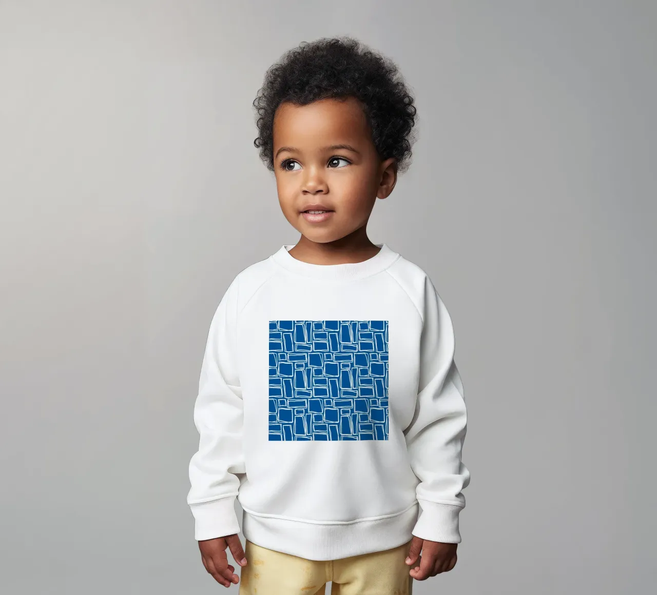 Quadrati Doodle in blu reale felpa neonato da Happy Littles