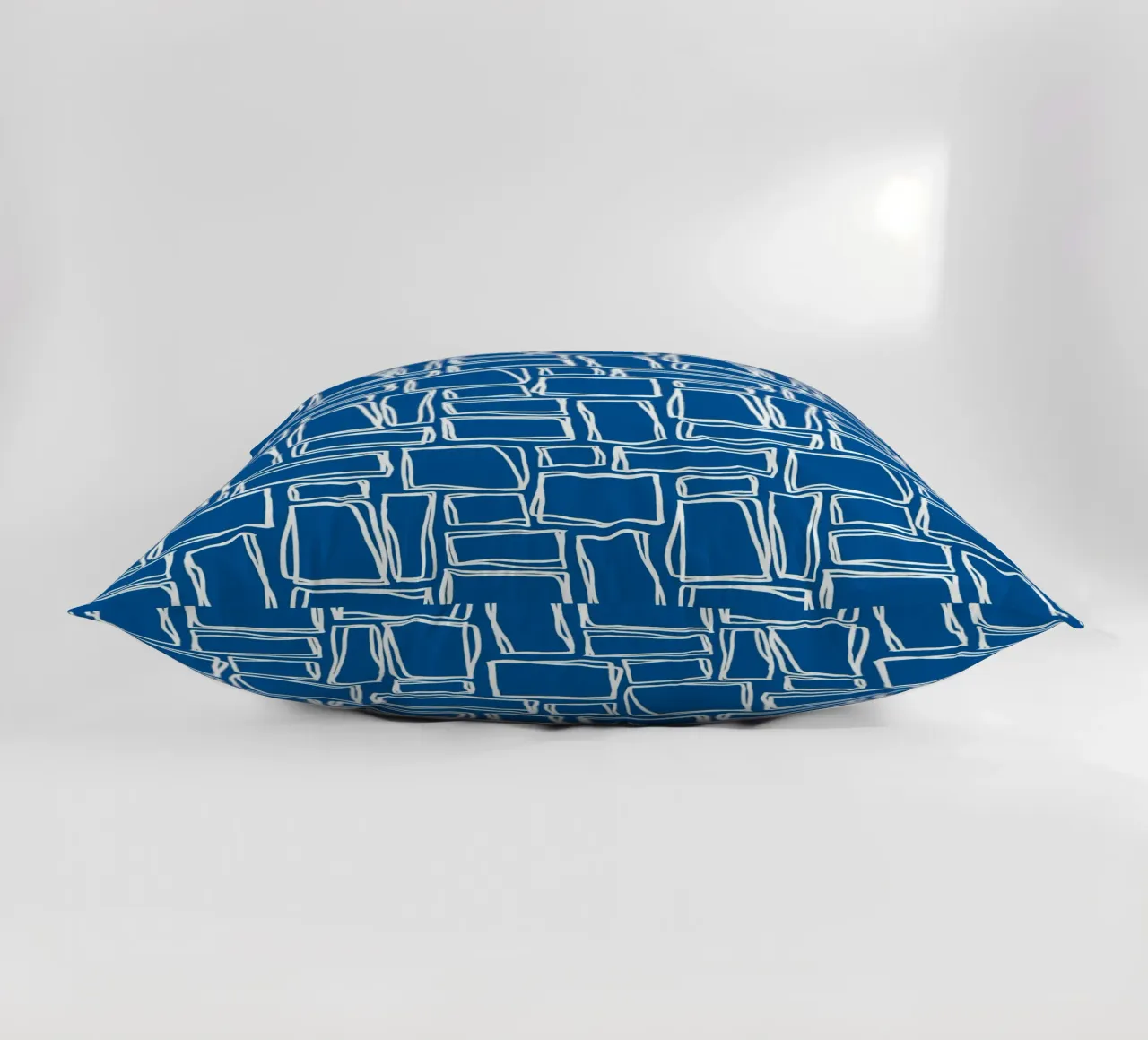Doodle Squares in Royal Blue decorative cushion by Happy Littles