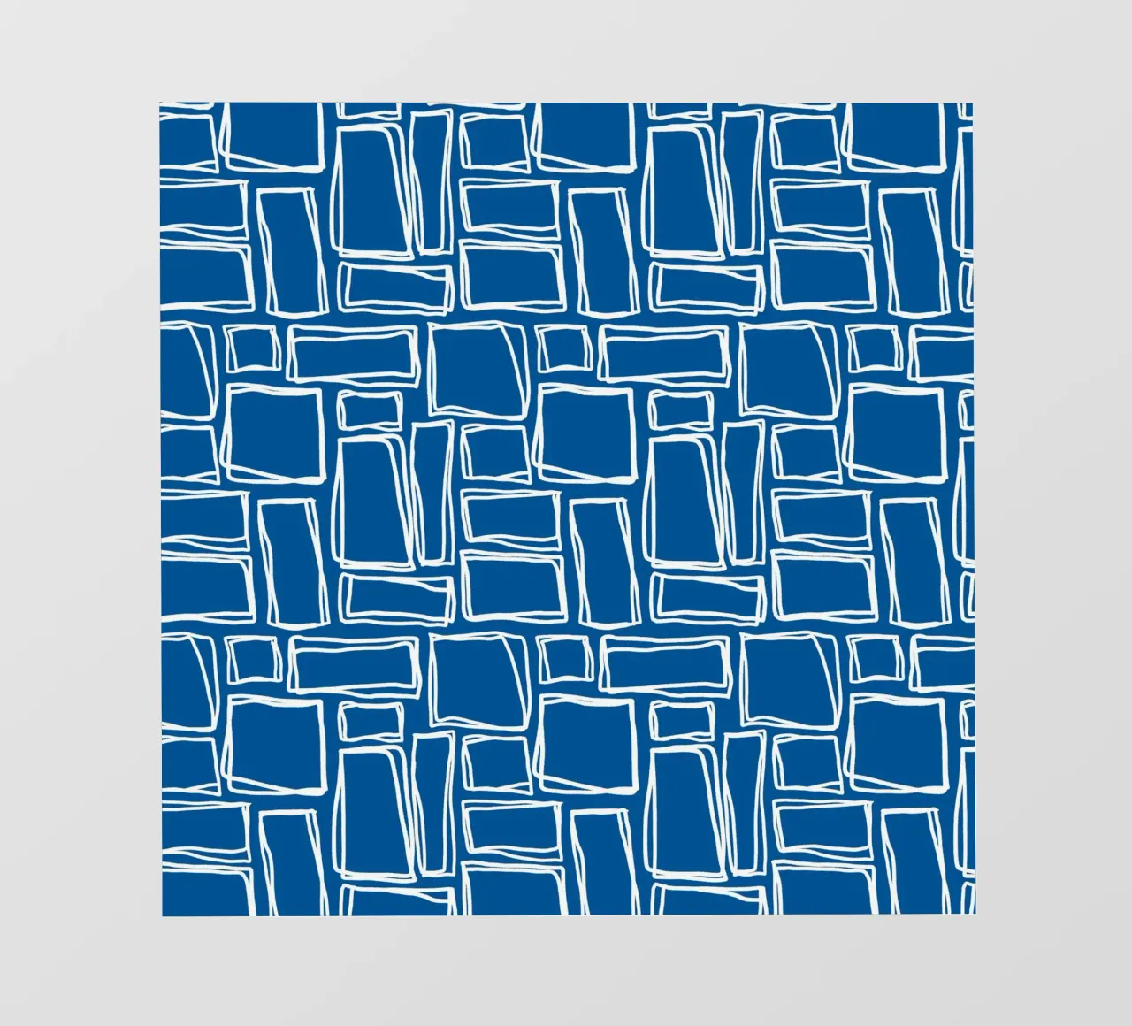 Quadrati Doodle in blu reale telo in pvc da Happy Littles