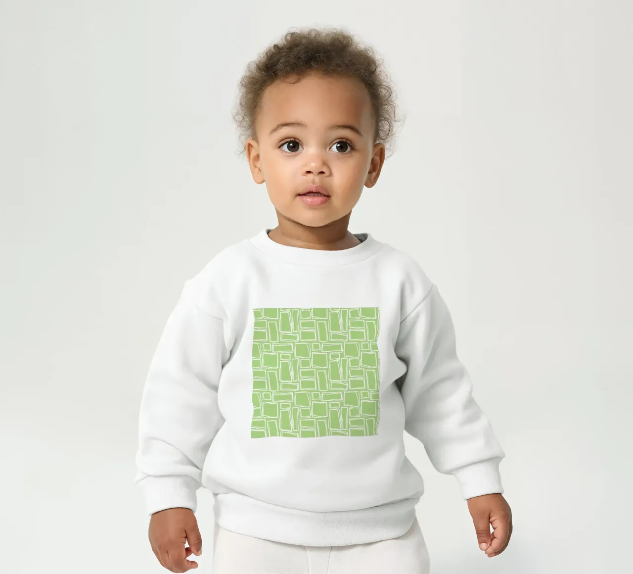 Quadrati Doodle in verde menta felpa neonato da Happy Littles