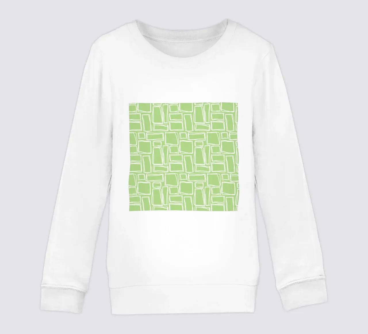 Quadrati Doodle in verde menta felpa bambino da Happy Littles