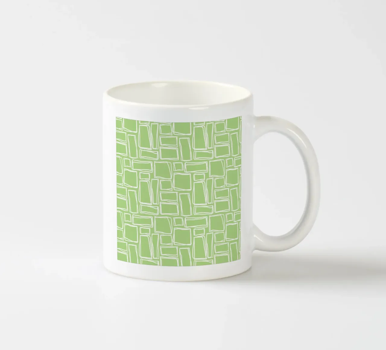 Quadrati Doodle in verde menta tazza in ceramica da Happy Littles