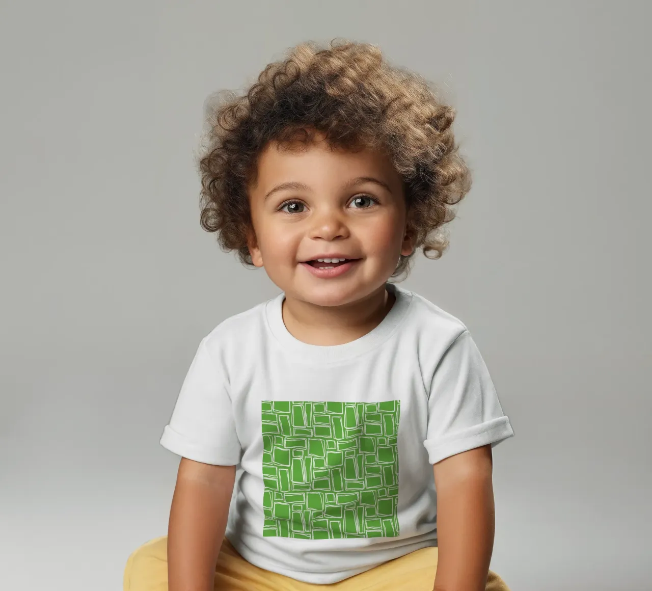 Quadrati Doodle in verde fresco maglietta neonato da Happy Littles