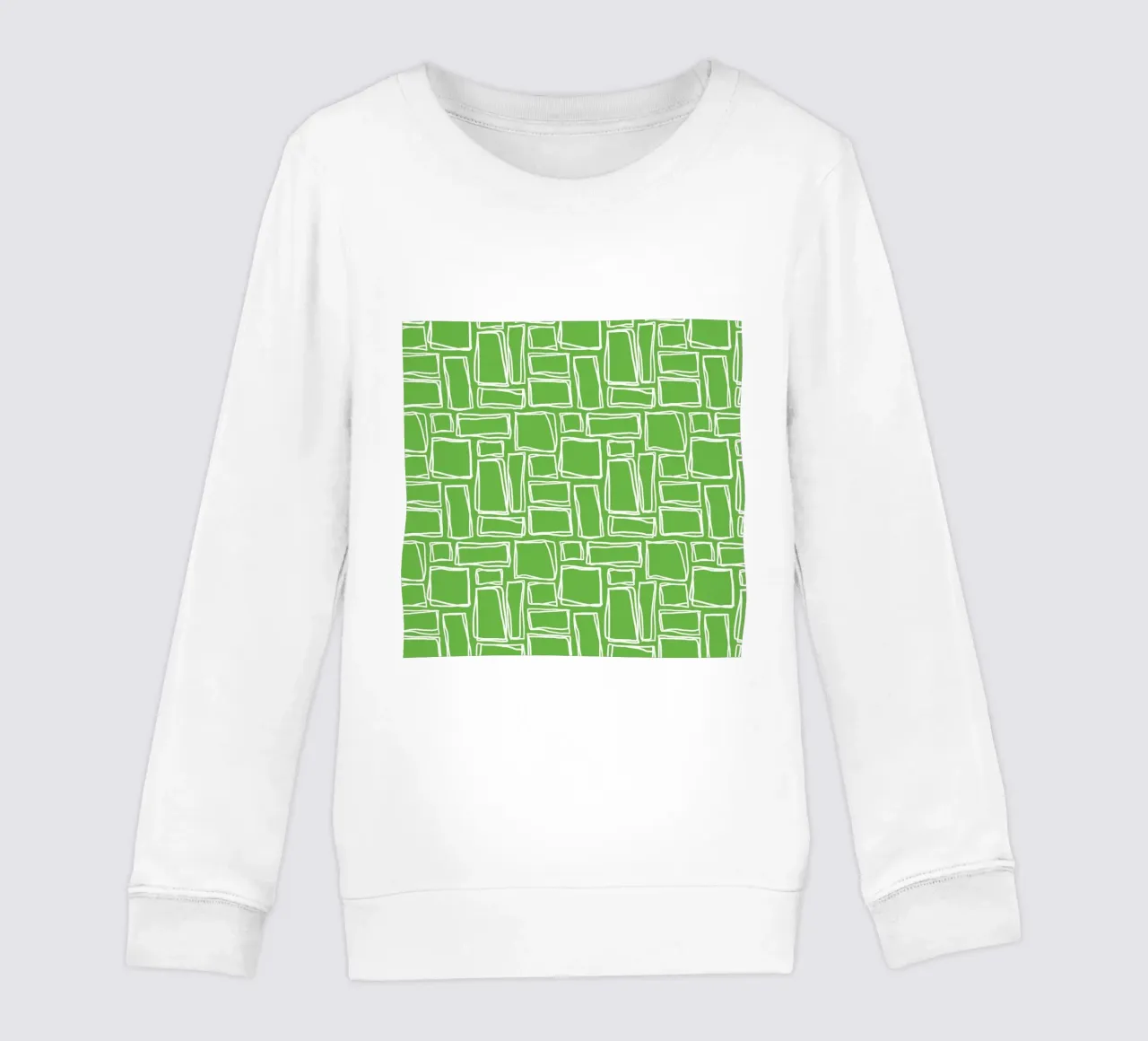 Quadrati Doodle in verde fresco felpa bambino da Happy Littles
