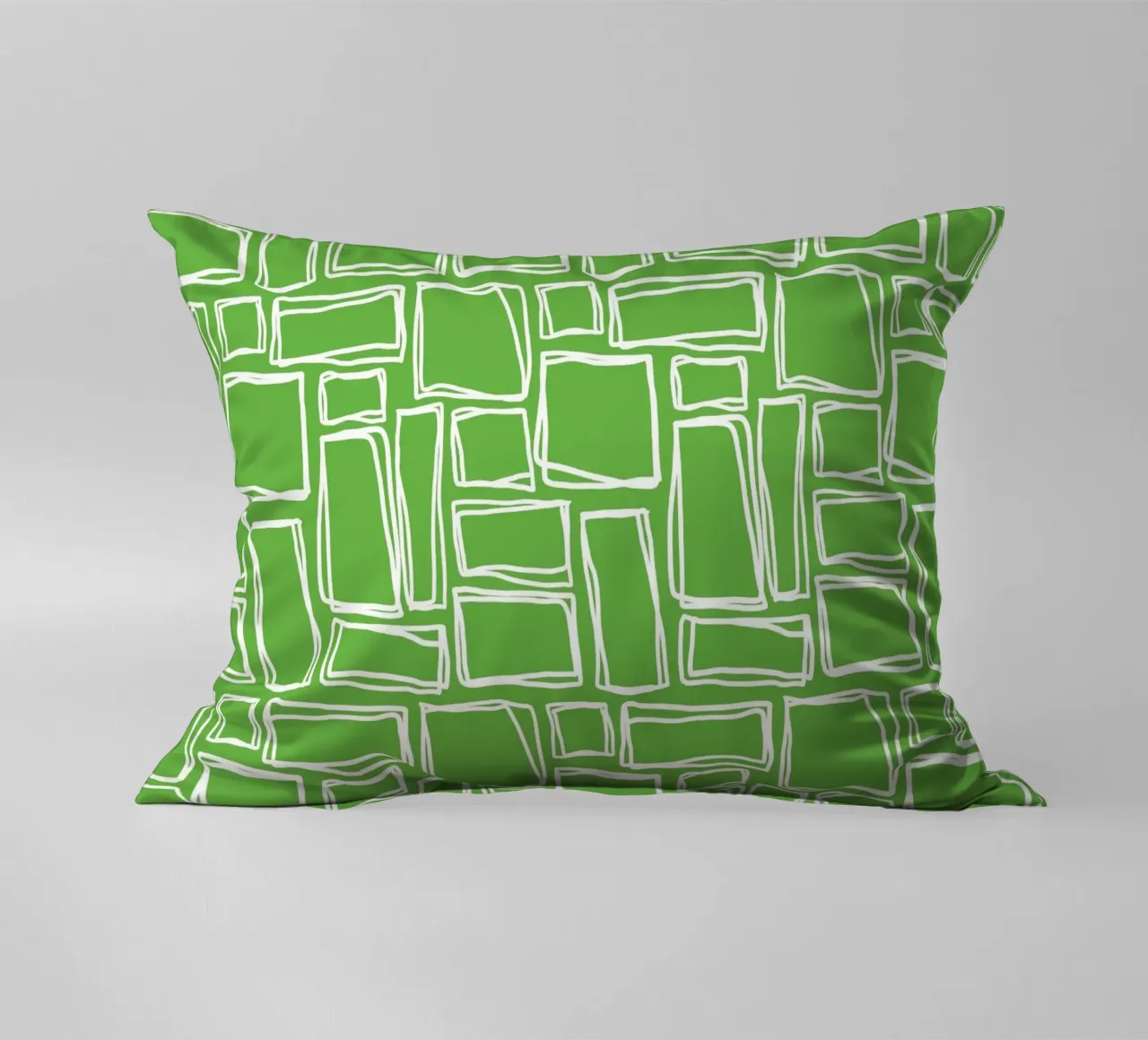 Quadrati Doodle in verde fresco cuscino da Happy Littles