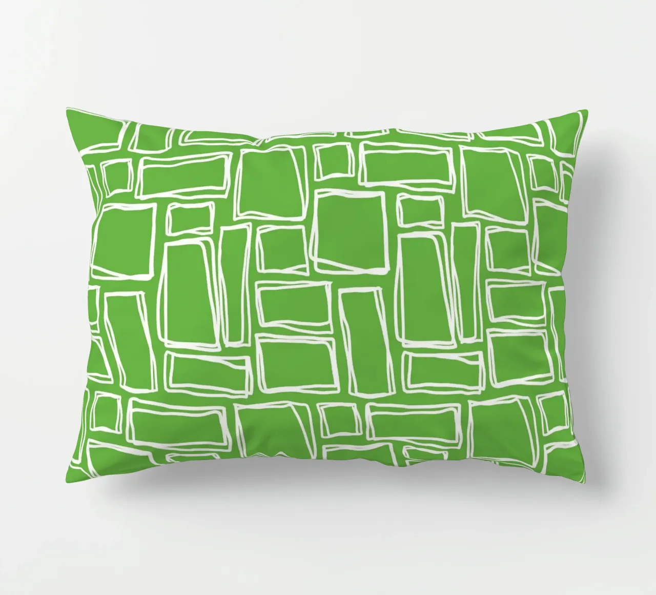 Quadrati Doodle in verde fresco cuscino da Happy Littles