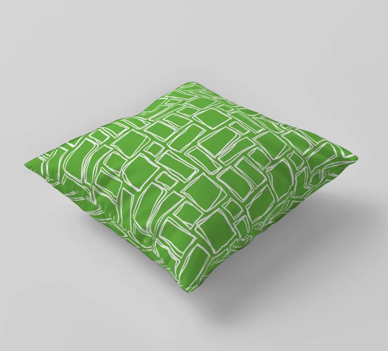 Quadrati Doodle in verde fresco cuscino da Happy Littles