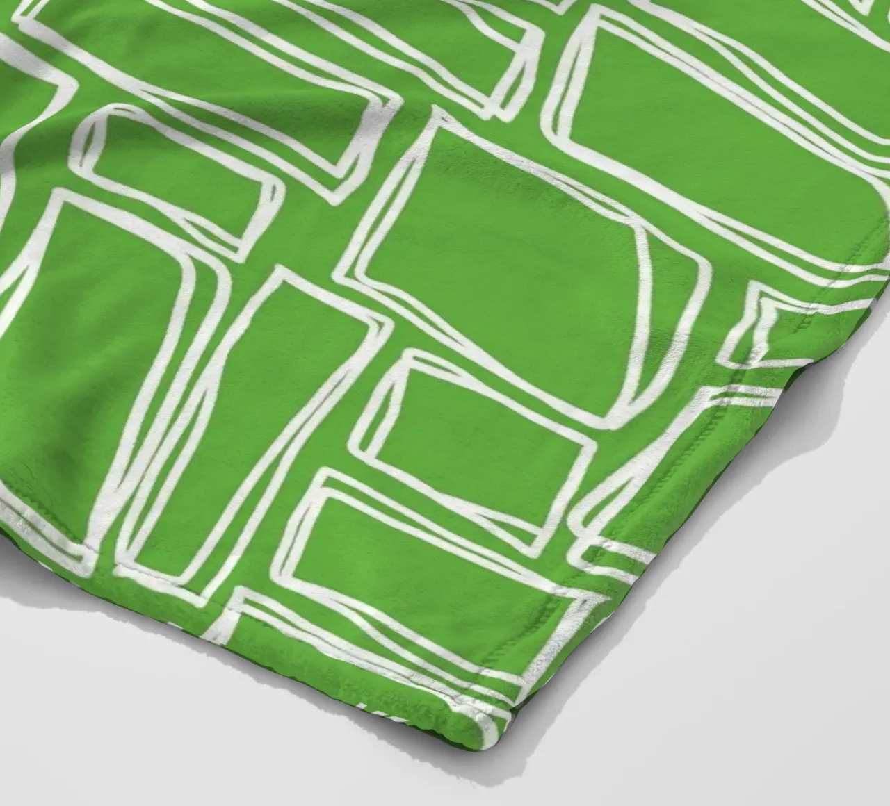 Quadrati Doodle in verde fresco coperta in pile da Happy Littles