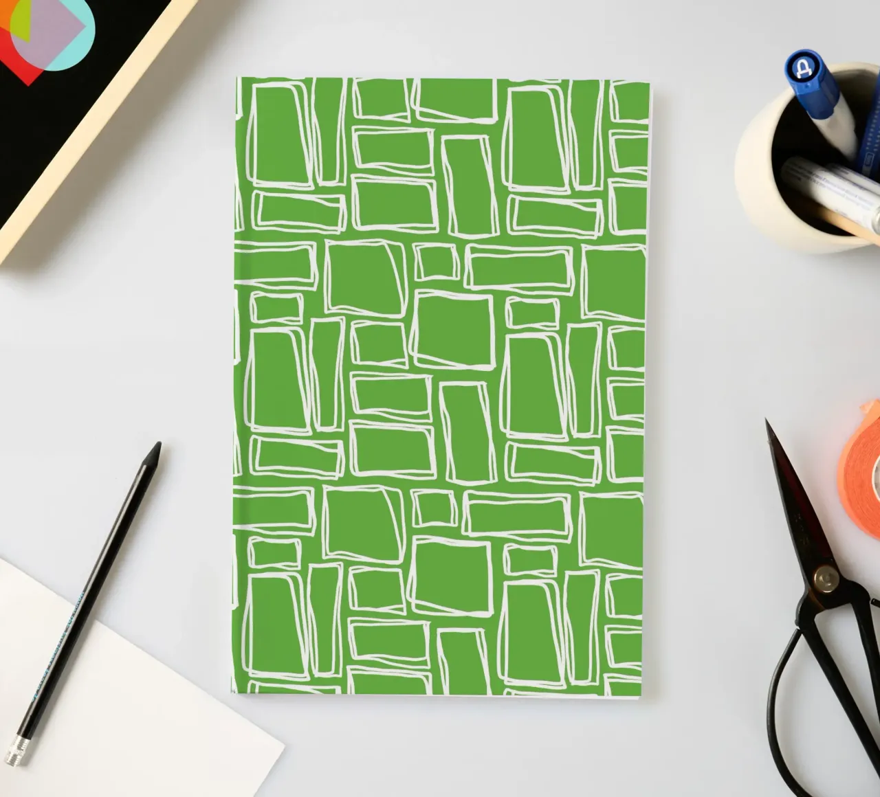 Quadrati Doodle in verde fresco diario da Happy Littles