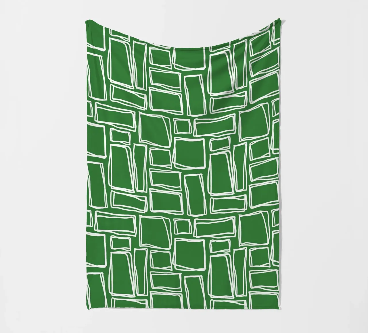 Quadrati Doodle in verde bosco coperta in pile da Happy Littles