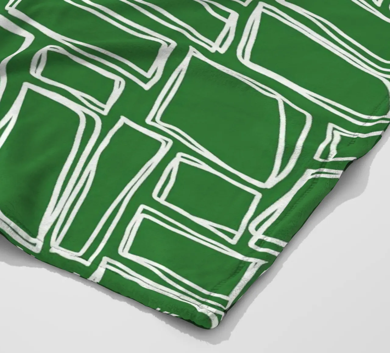 Quadrati Doodle in verde bosco coperta in pile da Happy Littles