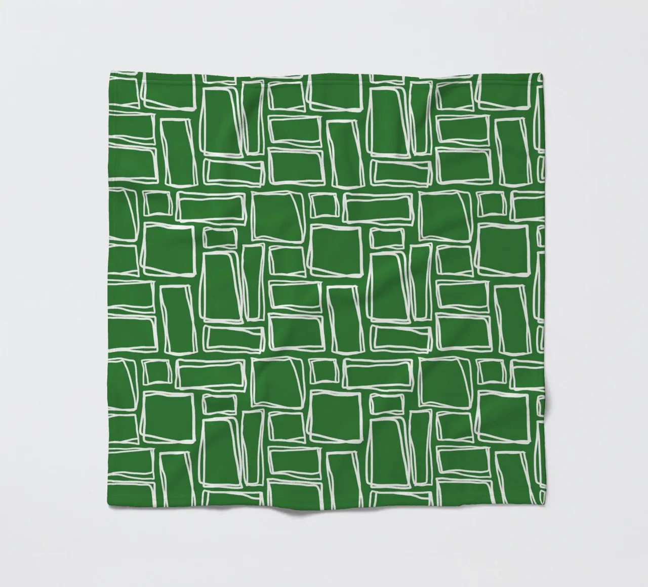 Quadrati Doodle in verde bosco coperta in pile da Happy Littles