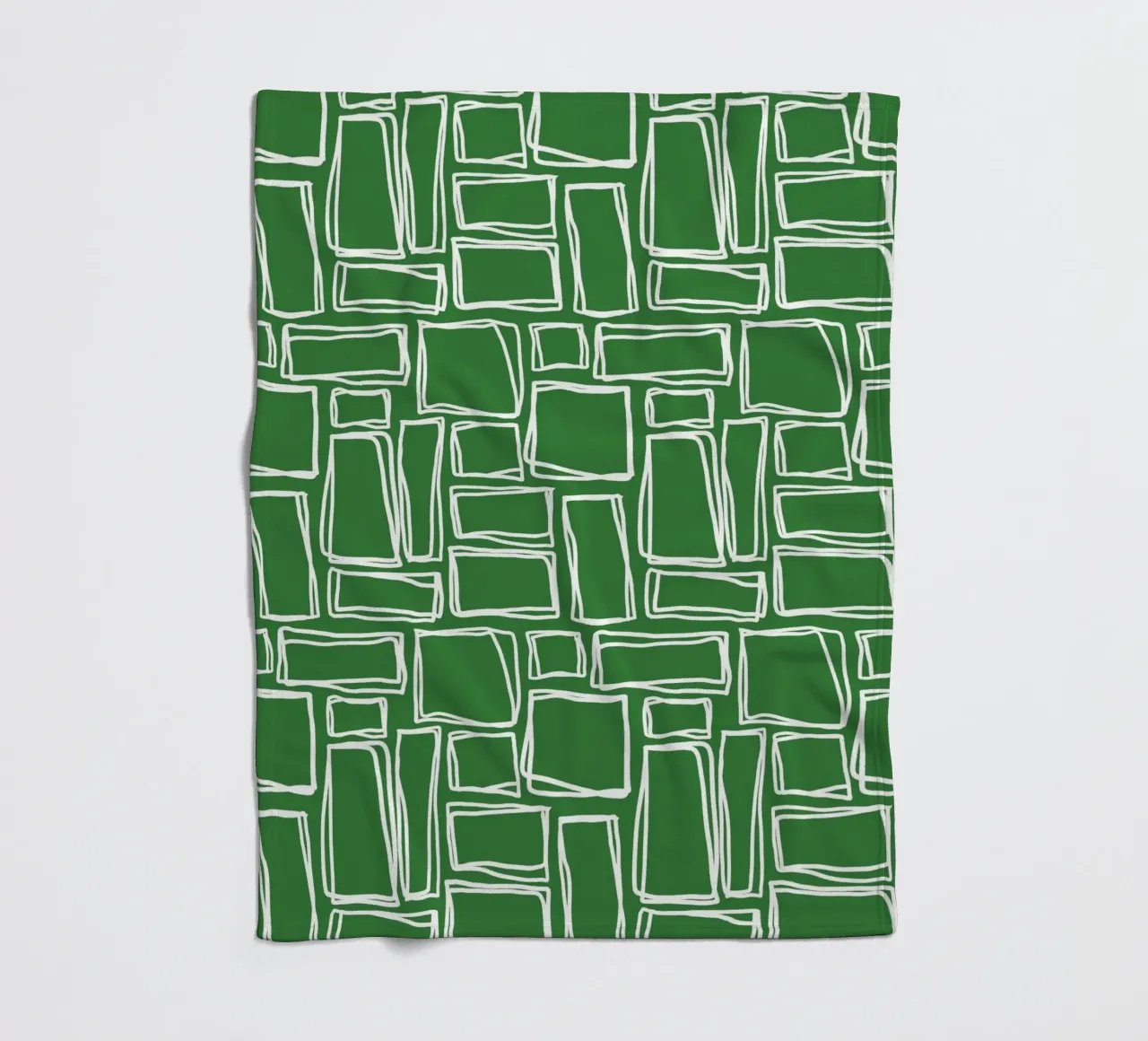 Quadrati Doodle in verde bosco coperta in pile da Happy Littles