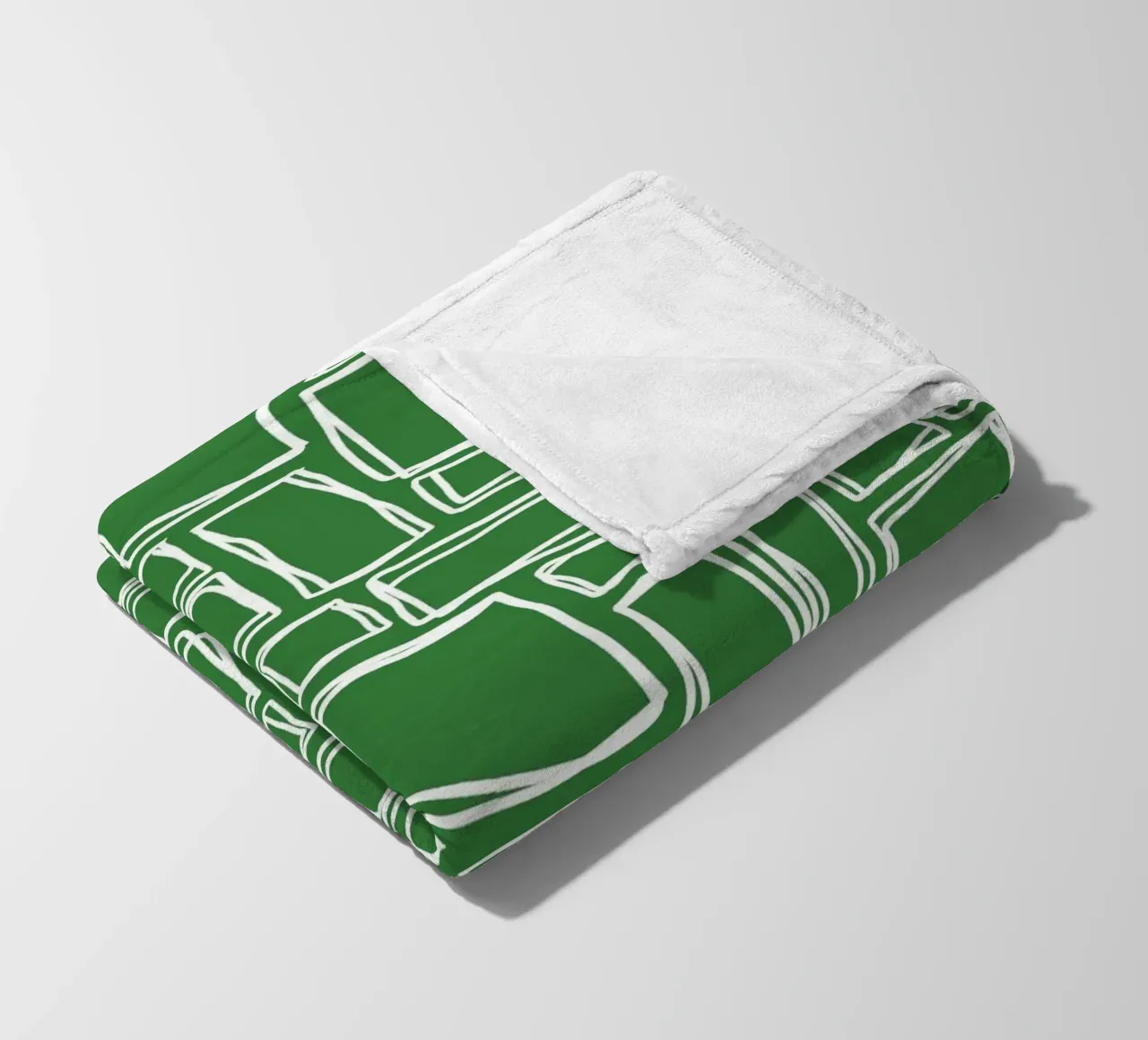 Quadrati Doodle in verde bosco coperta in pile da Happy Littles