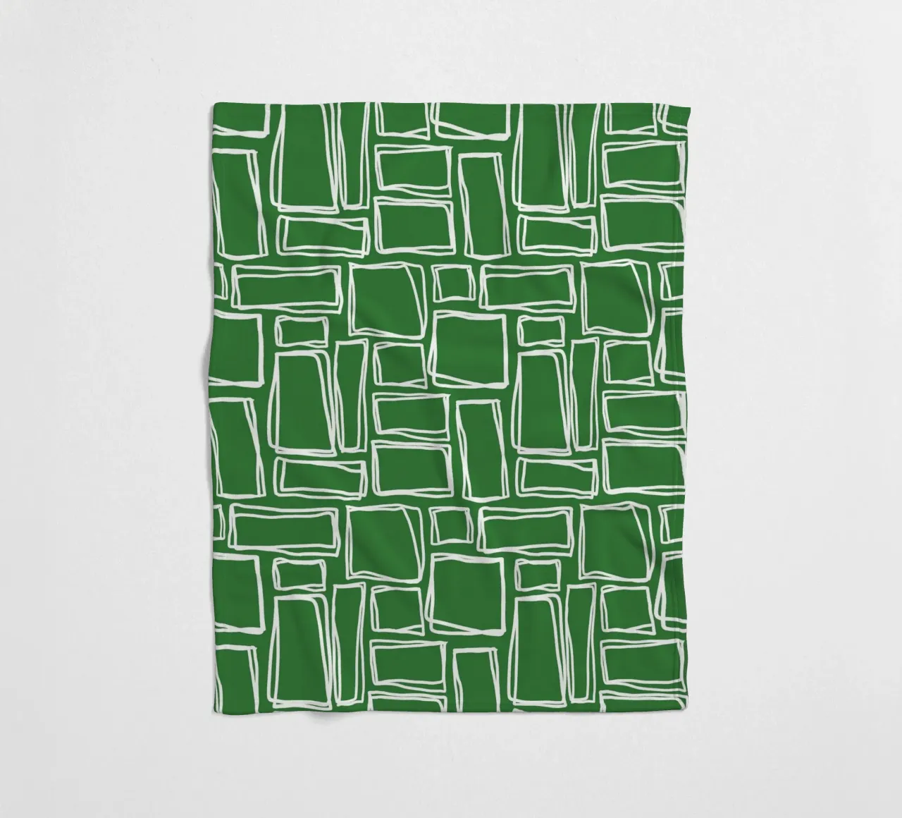 Quadrati Doodle in verde bosco coperta in pile da Happy Littles