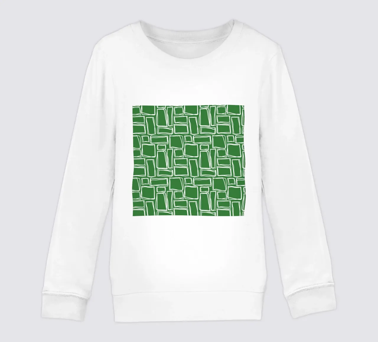 Quadrati Doodle in verde bosco felpa bambino da Happy Littles