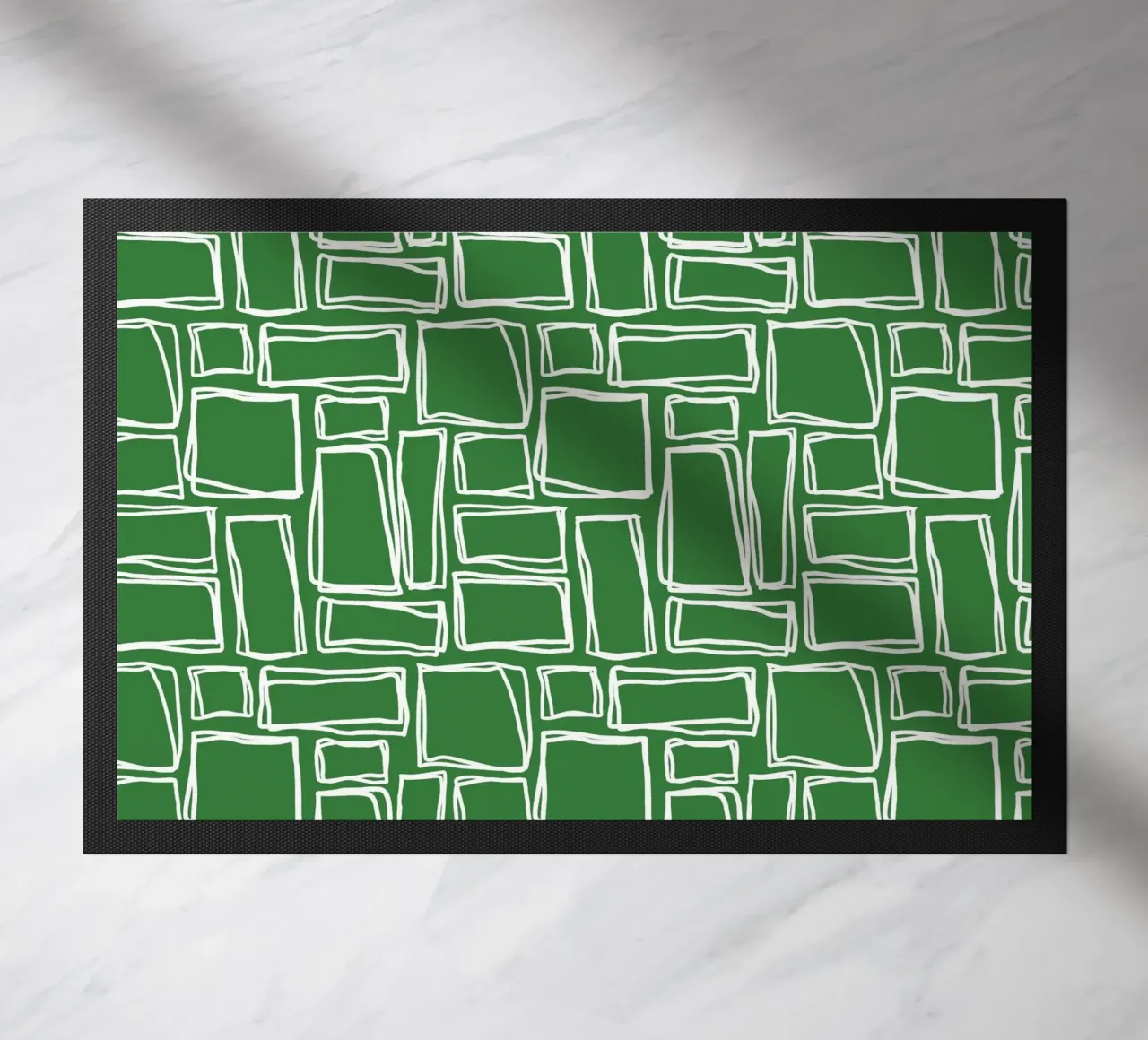 Quadrati Doodle in verde bosco zerbino da Happy Littles