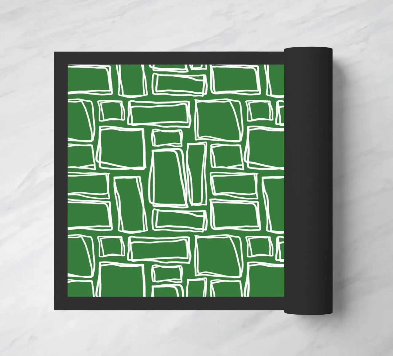 Quadrati Doodle in verde bosco zerbino da Happy Littles