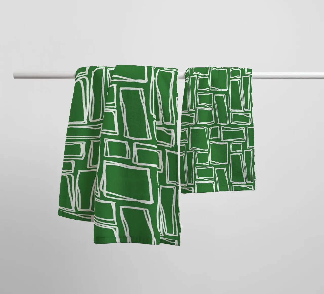 Doodle Squares en vert forêt serviette de bain de Happy Littles