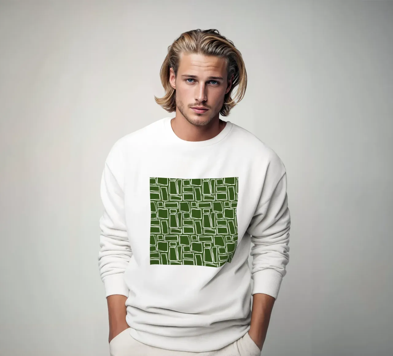 Quadrati Doodle in verde muschio felpa da Happy Littles