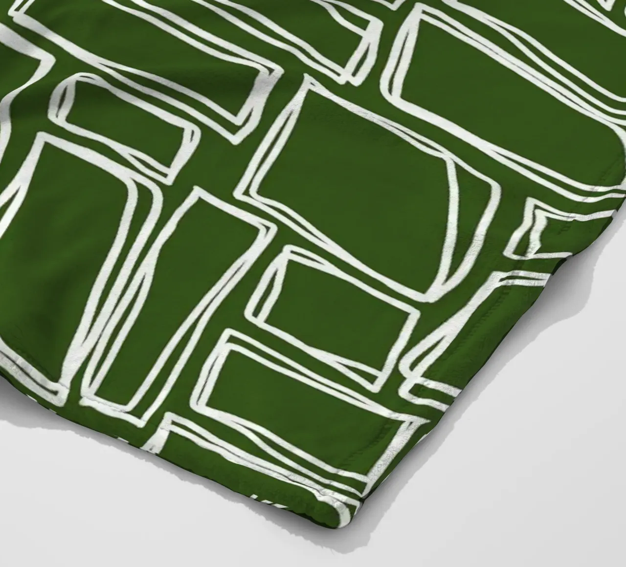 Carré Doodle en vert mousse plaid polaire de Happy Littles