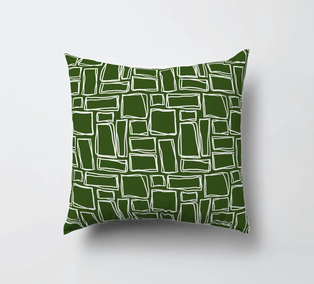 Carré Doodle en vert mousse coussin de Happy Littles