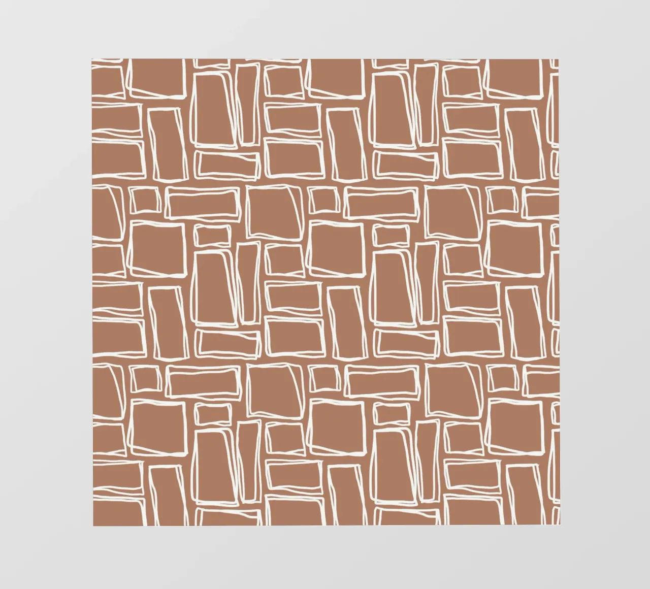 Quadrati Doodle in marrone argilla telo in pvc da Happy Littles
